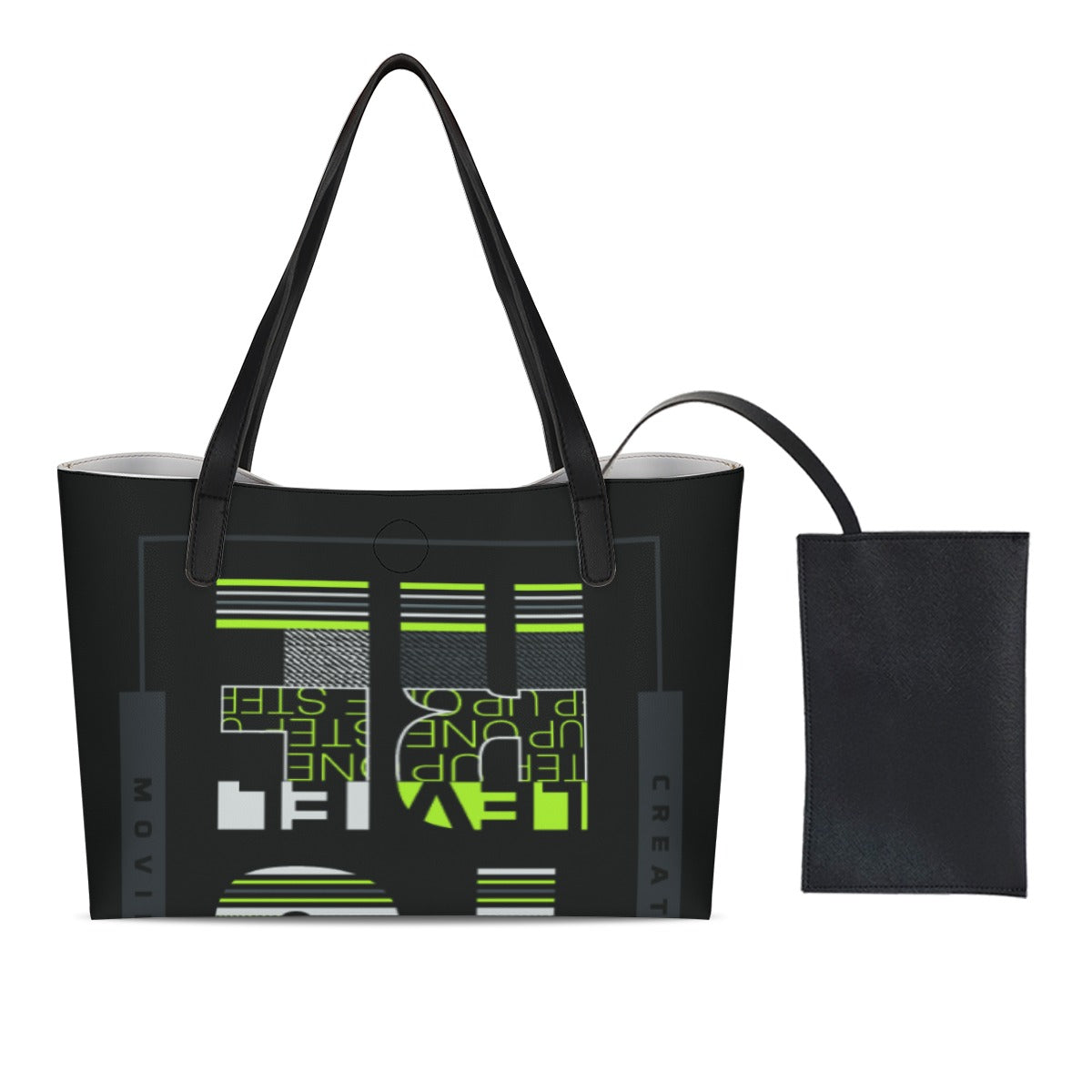 Shopping Tote Bag with Black Mini Purse – Large Capacity Women's Tote Bag Set for Travel & Everyday Carry