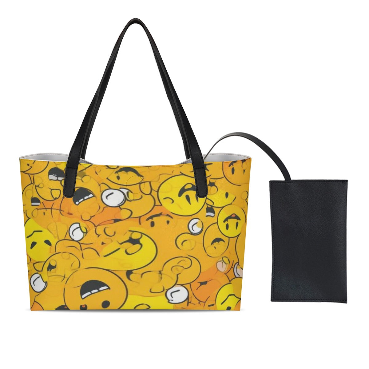 Shopping Tote Bag With Black Mini Purse