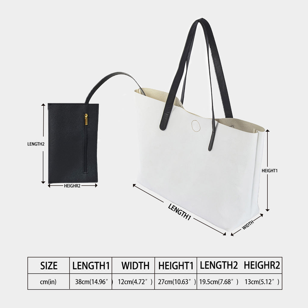 Shopping Tote Bag with Black Mini Purse – Large Capacity Women's Tote Bag Set for Travel & Everyday Carry