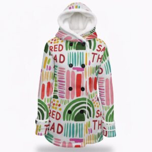 Women’s Winter Coat Fleece, Hooded Double-Breasted Jacket