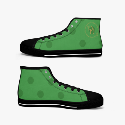 Green Dot-to-Dot High-Top Canvas Sneakers