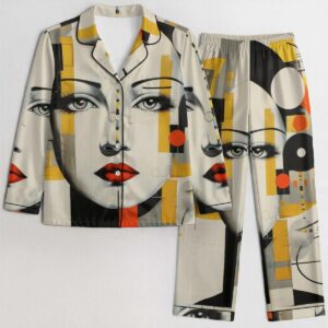 Women’s Faces 2.0 Satin Pajama Set by Sacred Thread