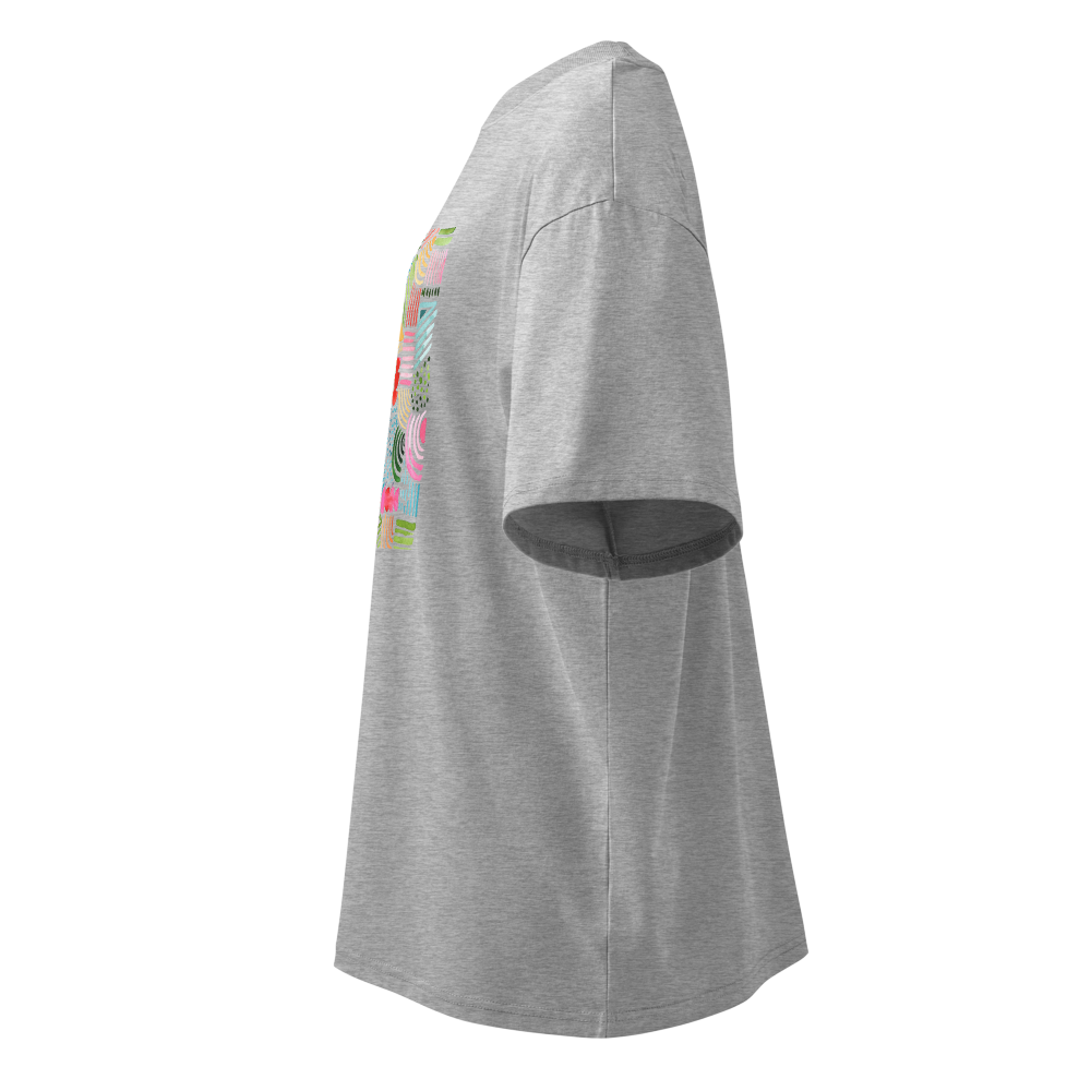 unisex organic oversized high neck blaster 2.0 t shirt heather grey left 69db3bb31a7ab